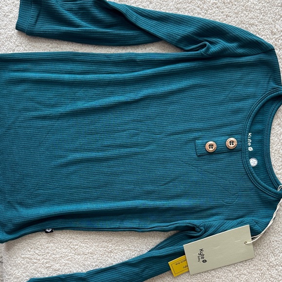 Kyte Baby Ribbed Henley Two Piece Button Up Set - 4T - Loch - NWT - Picture 4 of 6